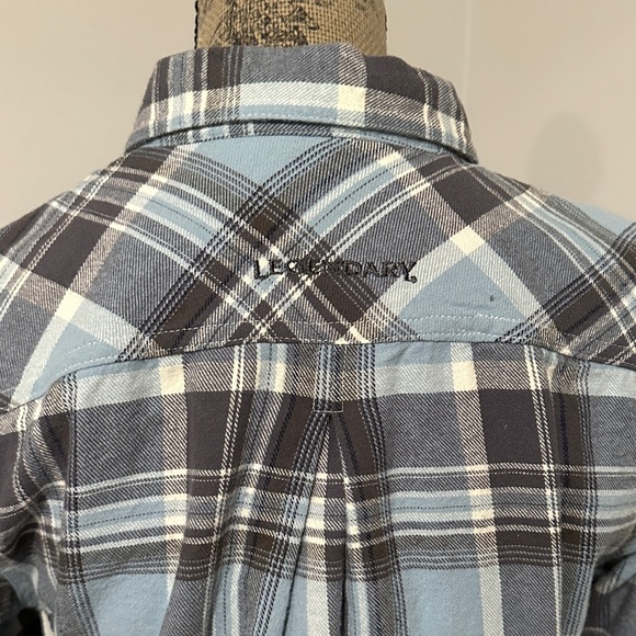 Legendary Whitetails Open Spaces Blue and Gray Plaid flannel Shirt Dress Small - Picture 3 of 10